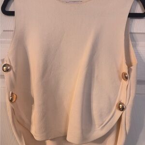 Zara Cream Textured Top